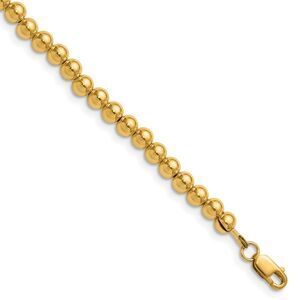 1/20 14K Gold Filled 4mm Hollow Bead Chain Adj. Necklace, 16-18 Inch